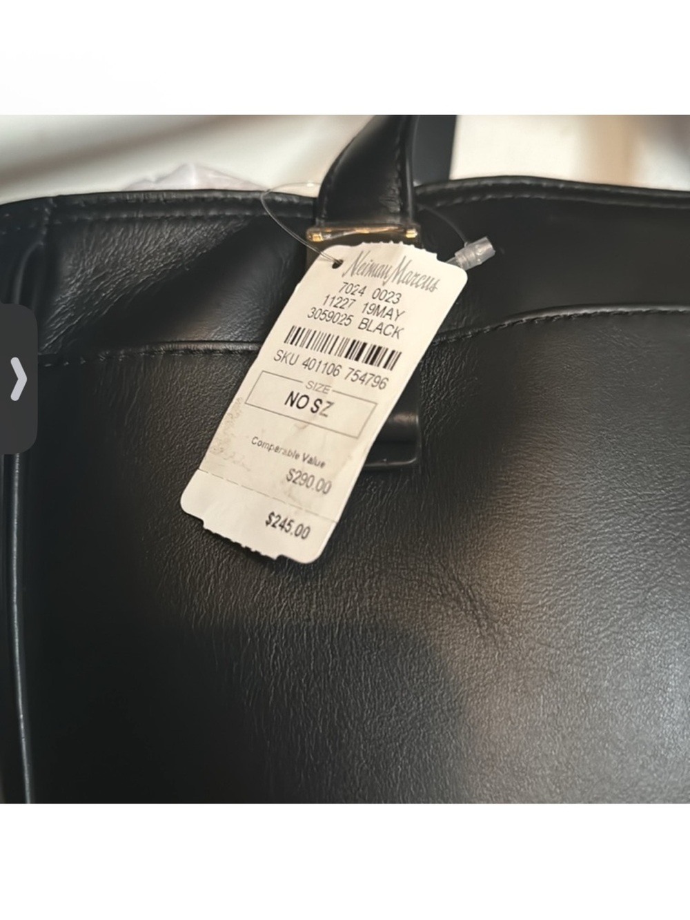 Cole Haan Black Leather Tote with Detachable Strap - Picture 2 of 8